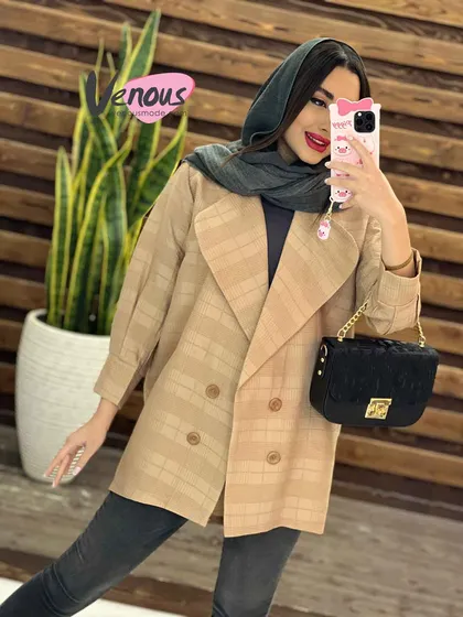مانتو کتی چهار دکمه کتیبه