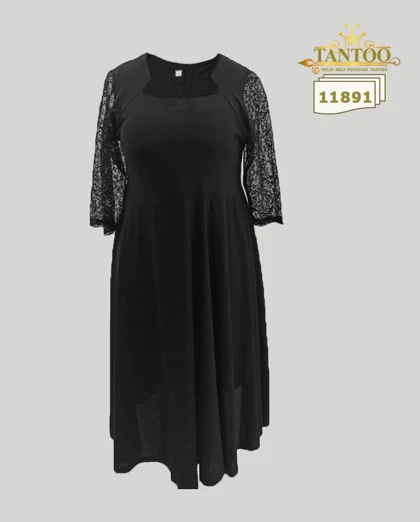 پیراهن مجلسی یقه فانتزی سایزبزرگ کد 11891/3