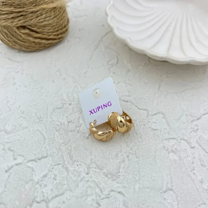 گوشواره زنانه حلقه‌ای طرح آینه ژوپینگ، شیک و بادوام Xuping