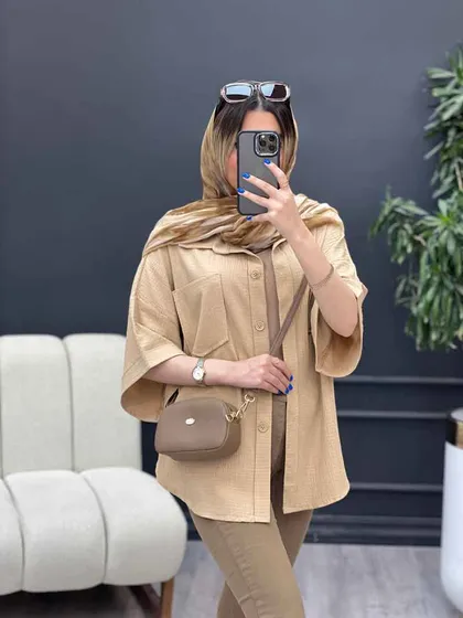 شومیز دو جیب پایین هلال