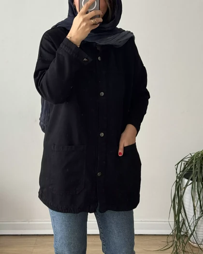 مانتو جین پایین جیب