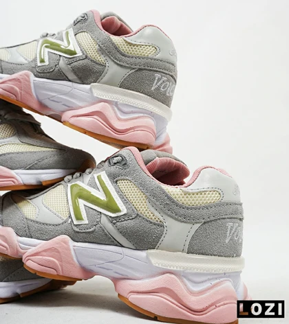 کفش کتانی زنانه طوسی لیمویی صورتی NEW BALANCE 9060