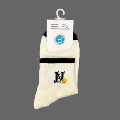 جوراب نیم ساق زنانه سوپر پنبه بلکس طرح 10