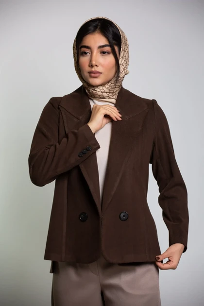 کت زنانه یقه بلیزر کشمیر