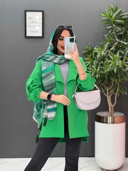 مانتو آستین کش جیب پیله