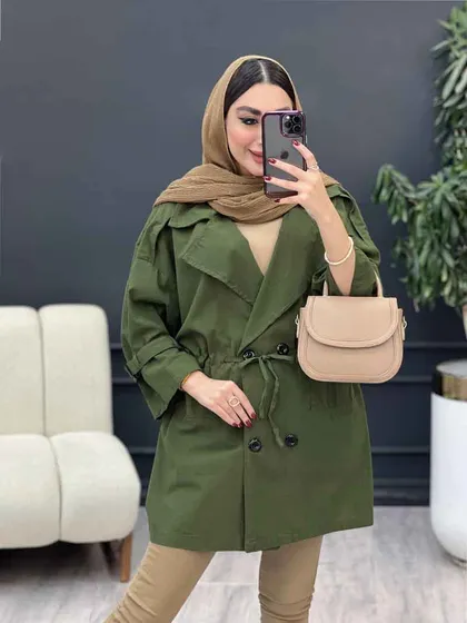 مانتو لینن چهاردکمه کاتیا
