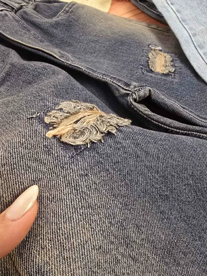 شلوار جین کمرکش اسپرت بگ