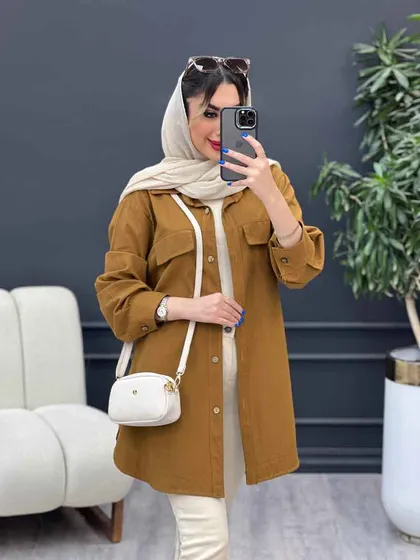 مانتو جیب نما بغل سه دکمه