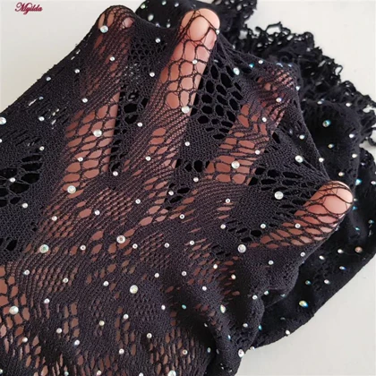 ست دو تکه مدل نگین‌دار فانتزی کد 4860-7162 رنگ مشکی