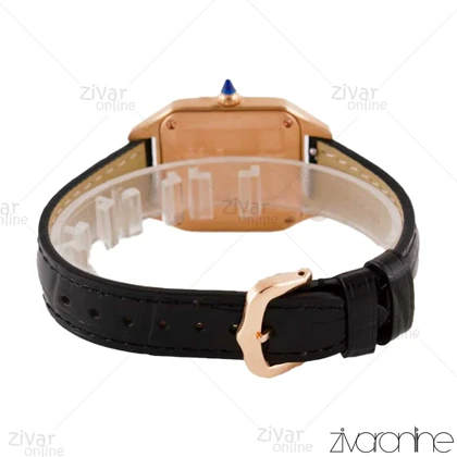 ساعت کارتیه زنانه مدل سانتوس دومونت رزگلد مشکی 103664