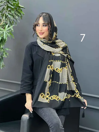 شال نخی طرح دار