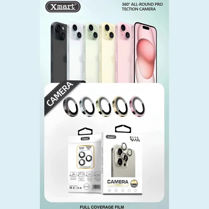 گلس لنز دوربین آیفون 15 و 15 پلاس Xmart