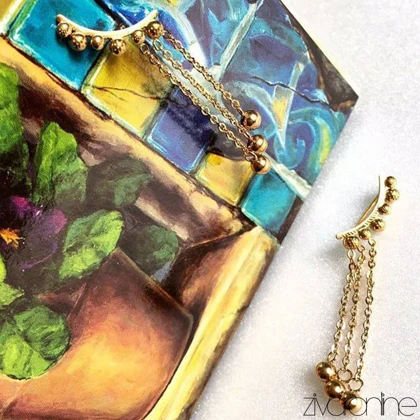 گوشواره توپی آویز 20043