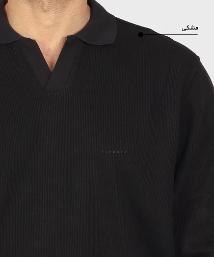 تیشرت آستین بلند مردانه یقه شکاری 0584