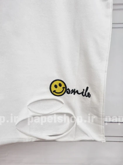 تیشرت یقه گرد طرح لانگ پایین زاپ