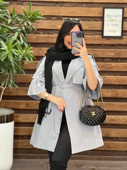 بارانی کمردار آستین شیپوری