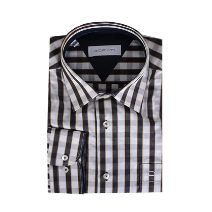پیراهن مردانه رسمی راه راه سفید و مشکی