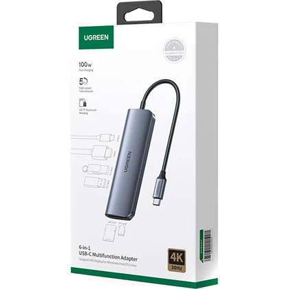 هاب تایپ سی 6 پورت یوگرین Ugreen مدل CM195/70411