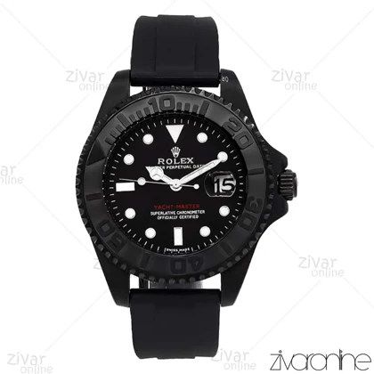 ساعت رولکس یاخ مستر مردانه تمام مشکی بند رابر 106811