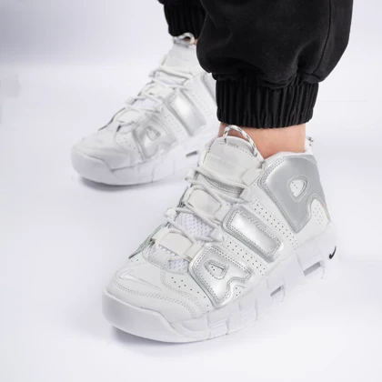 کفش و کتانی مردانه مدل ایر آپتمپو Nike air more Uptempo رنگ سفید نقره ای
