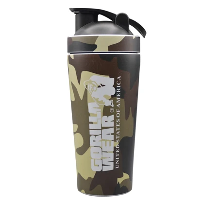شیکر استیل ورزشی یک تیکه گوریلا مدل Army-402P350 ظرفیت 0.74 لیتر