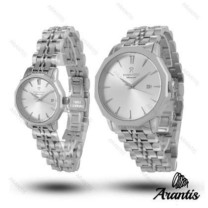 ساعت ست رومانسون تمام نقره ای s-10069