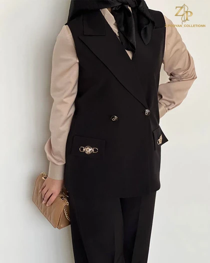 ست وست و شلوار زنانه کرپ مجلسی نسیم
