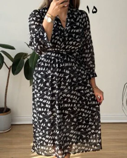 پیراهن حریر سرمه سری 20