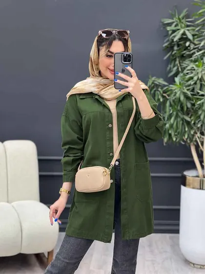 مانتو دو جیب برش‌دار سرو