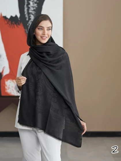 شال مشکی ژاکارد