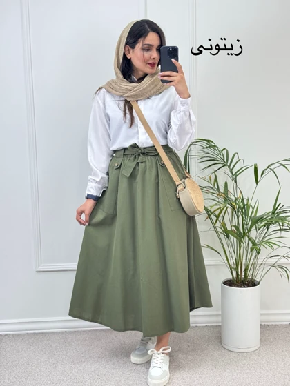 دامن لینن آوا