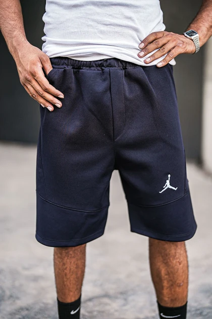 شلوارک ورزشی بگ JORDAN گلدوزی سرمه ای