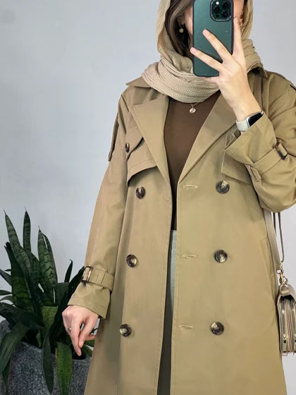 بارانی بلند غزال(ایراد دار)