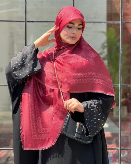روسری ابریشم ژاکارد لمه اورجینال