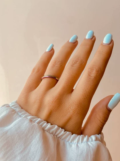 انگشتر رینگ نازک هولوگرامی استیل