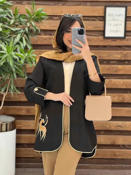 مانتو ژاکارد تیکه دوزی