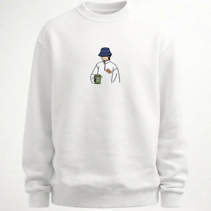 دورس سفید با طرح مینیمال جذاب | سه‌نخ پنبه باکیفیت کد 1136