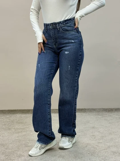 شلوار استریت جین آبی تیره تینت بروسو