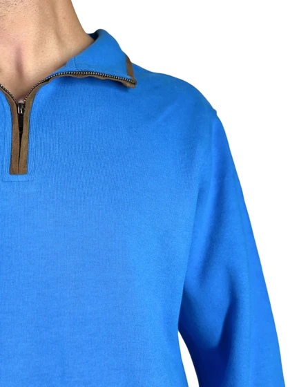 سلانیک بیسیک نیم زیپ مردانه رنگ آبی کد 89866