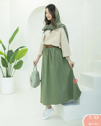 دامن کمربنددار 2096