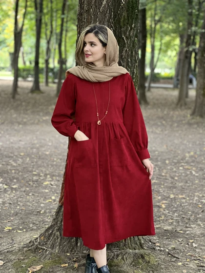 پیراهن مانتویی دوجیب