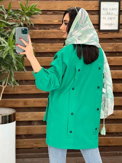 مانتو کتان ژیله پرچی