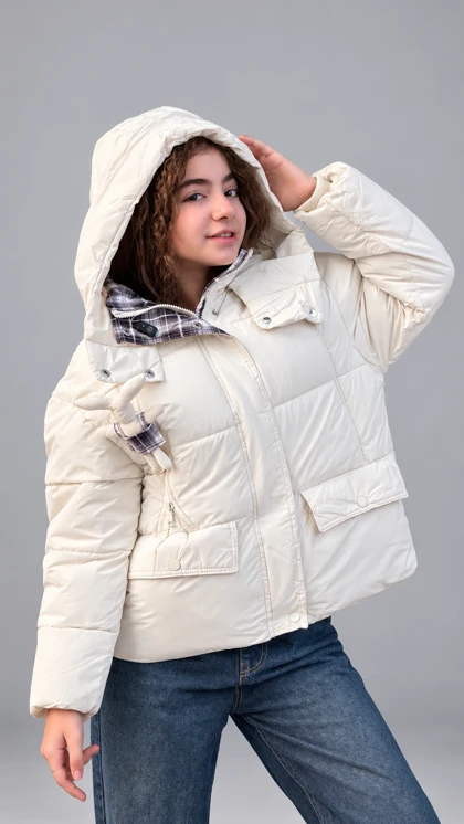 کاپشن یقه چهارخونه