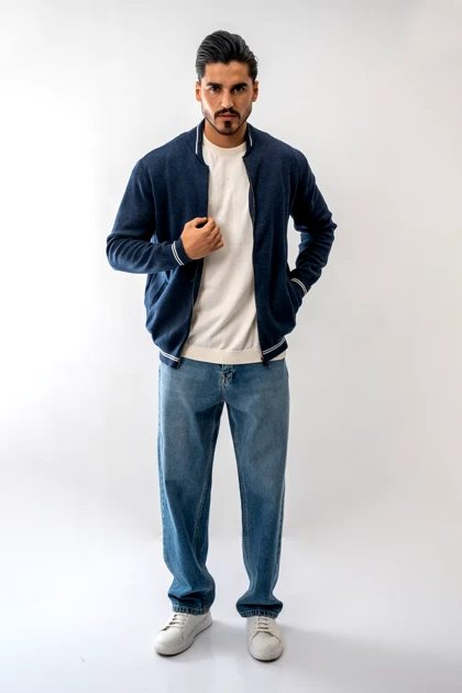 سویشرت بافت یقه خلبانی مردانه