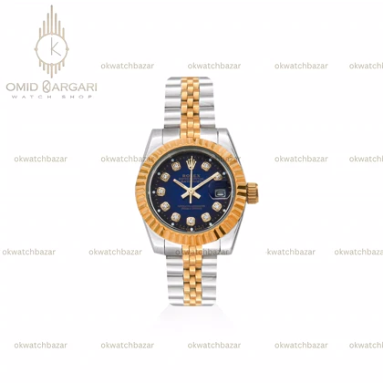 ساعت مچی رولکس دیت جاست سیلورطلایی صفحه سرمه ای Rolex Datejust