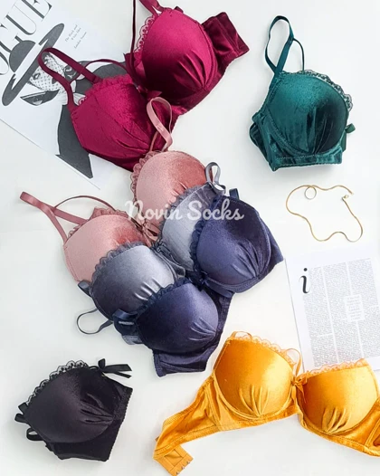 ست شورت و سوتین مخمل سایز 75