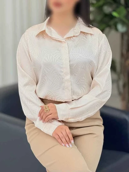 شومیز ساتن طرح دار هانا