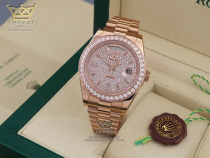 ساعت رولکس دی دیت نگین‌دار Rolex Day Date DRG 4
