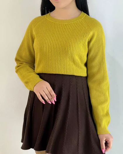 پلیور بافت یقه گرد ساده کد 5512