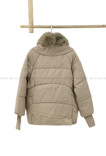 کاپشن وارداتی آستر دار یقه پوست کد1004850